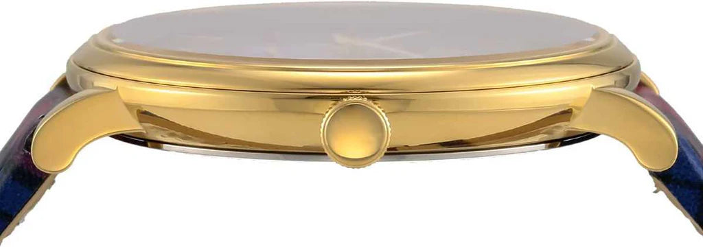 Versace V-Circle The Clans Edition Schwarze Zifferblatt Rot & Blau das Lederarmband, Uhr für Damen - VEBQ00218