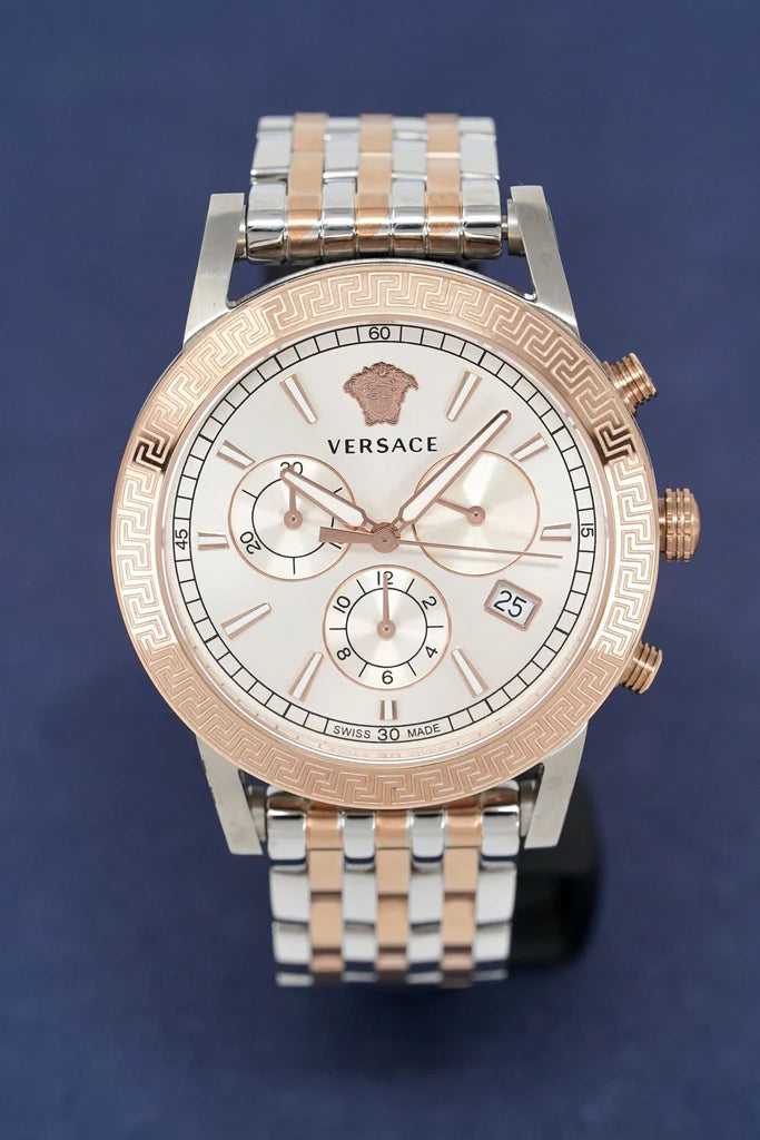 Versace Sport Tech Chronograph während des Wählers zweifarbiger Stahlarmbanduhr für Männer – VELT00319
