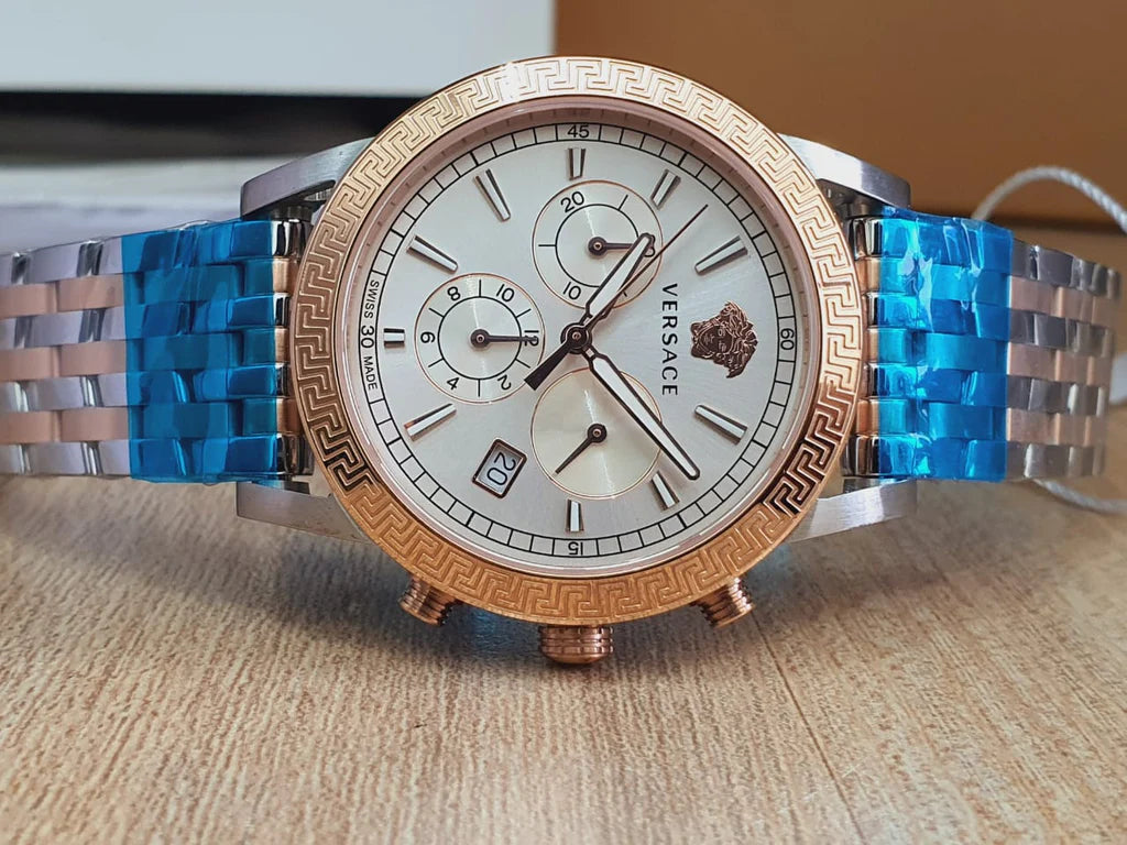 Versace Sport Tech Chronograph während des Wählers zweifarbiger Stahlarmbanduhr für Männer – VELT00319