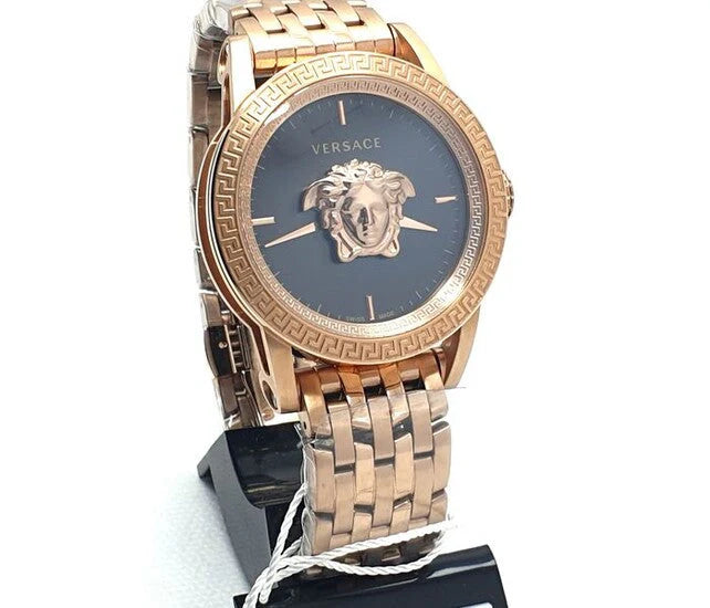 Versace Palazzo Empire Schwarzes Zifferblatt Roségold, Metallarmband , Uhr für Herren – VERD00718