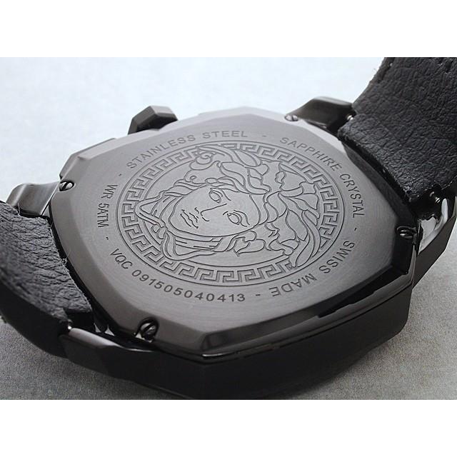 VVersace Dylos Chronograph Schwarzes Zifferblatt Schwarzes Kautschukarmband , Herrenuhr – VQC020015