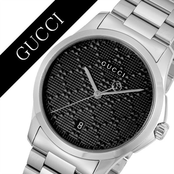 Gucci G Zeitloses Schwarzes Zifferblatt Silber Metallarmband, Herrenuhr – YA126460
