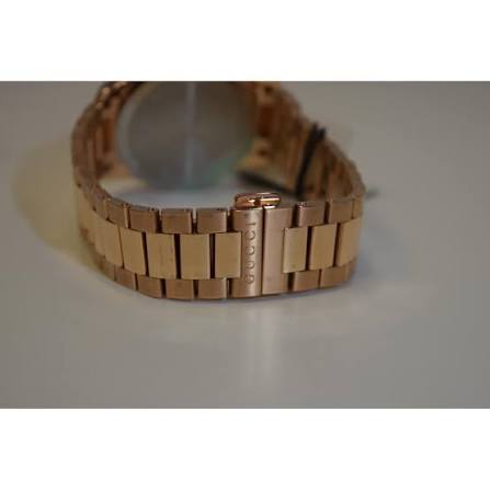 Gucci G Timeless Unisex-Uhr mit rosegoldenem Zifferblatt und rosegoldenem Stahlarmband – YA126482