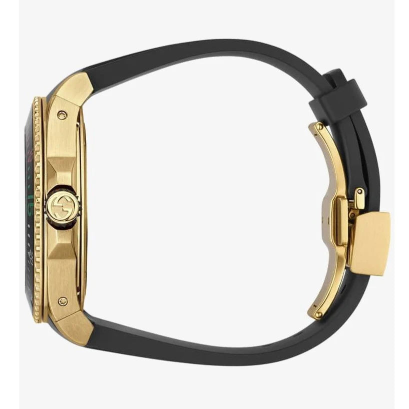 Gucci Dive Quartz – Schwarzes Zifferblatt – Schwarzes Kautschukarmband – Uhr für Herren – YA136219