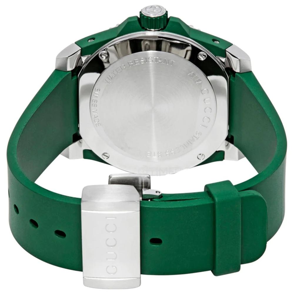 Gucci Dive Tiger – Grünes Zifferblatt – Grünes Kautschukarmband – Uhr für Herren –YA136316, Herrenuhr