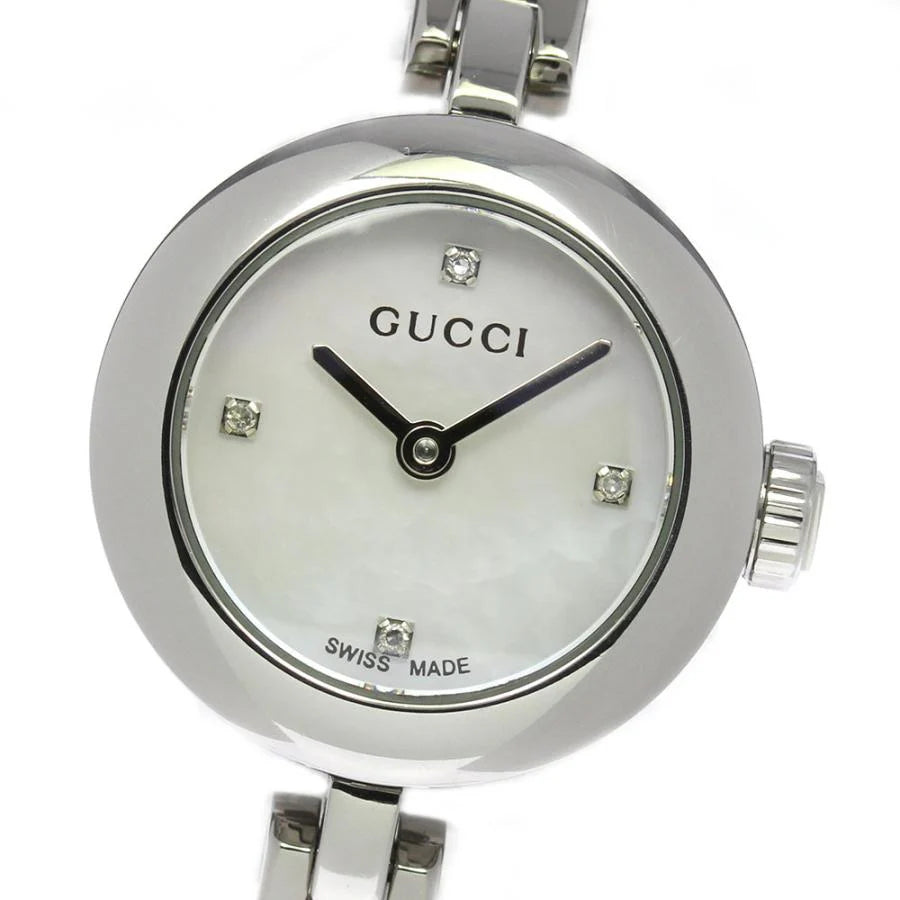 Gucci Diamantissima Quarz Diamonds Weiße Zifferblatt, Silber Metallarmband, Damenuhr – YA141503