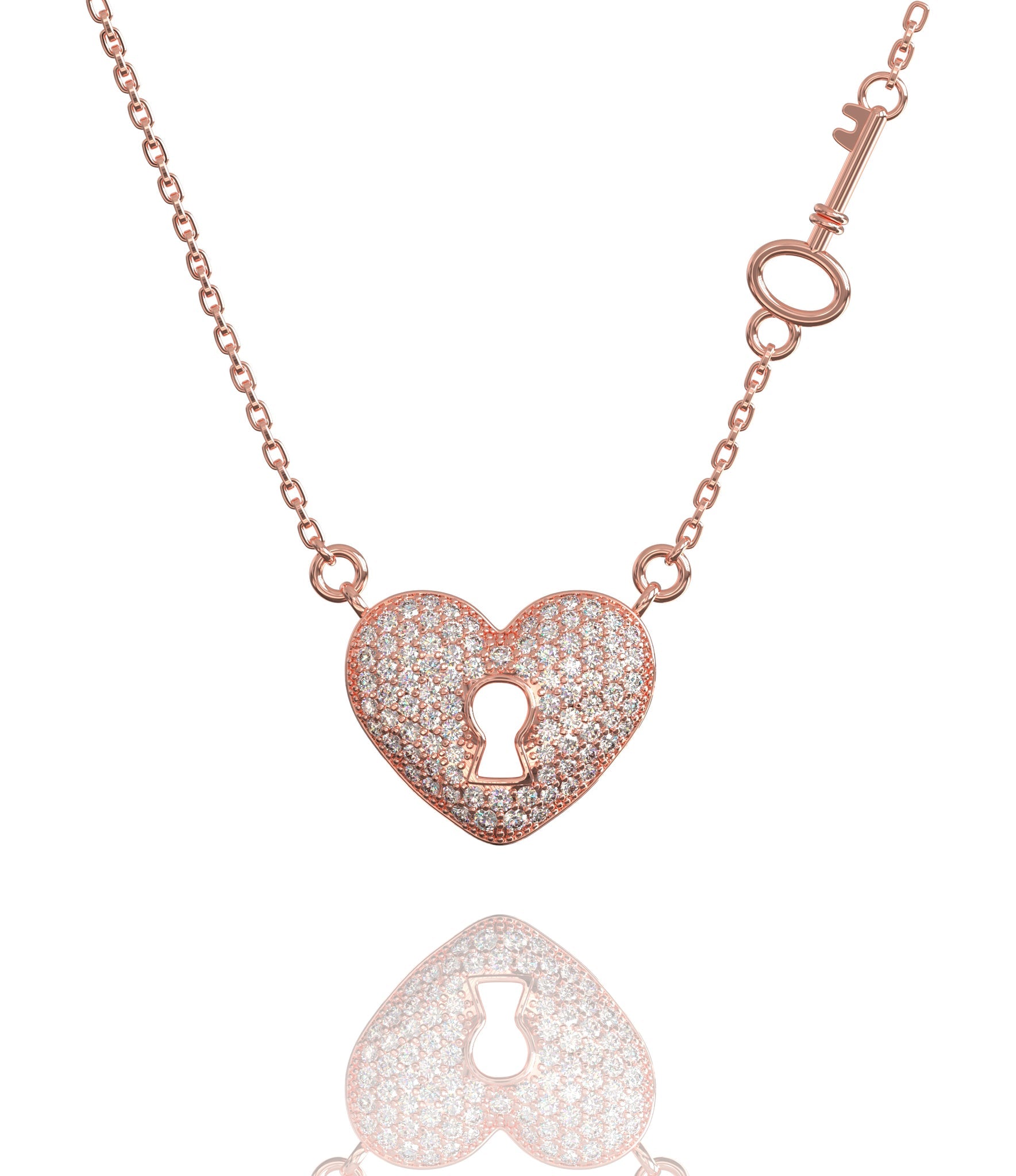Key Heart Rose, Halskette, Kette Celine Nöex