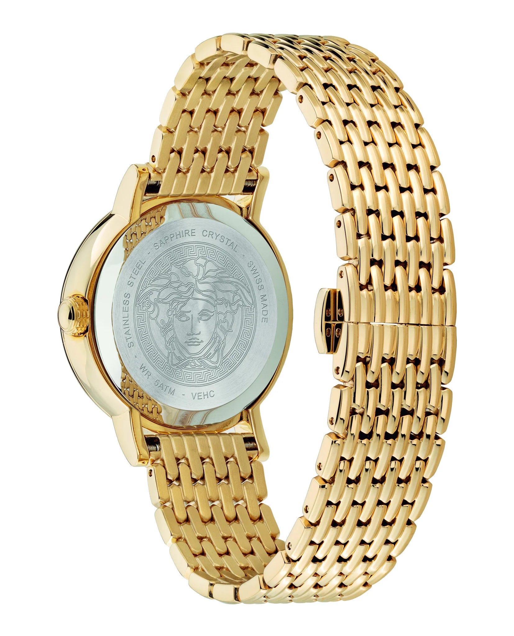 Versace Virtus Quarzuhr mit Schwarzes Zifferblatt und Metallarmband für Damen – VEHC00619, Damenuhr