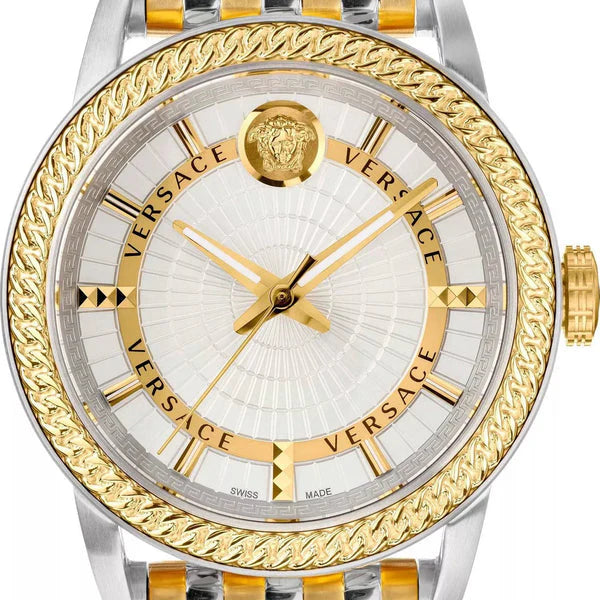 Versace Herren Armbanduhr Code 41 mm Zweifarbiges Gehäuse Armband Edelstahl VEPO00620