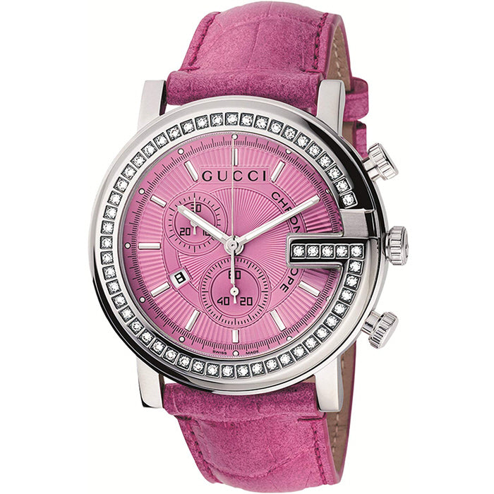 Gucci UNISEX YA101313 aus rosafarbenem Leder - etwas ganz besonderes!, Damenuhr, Herrenuhr