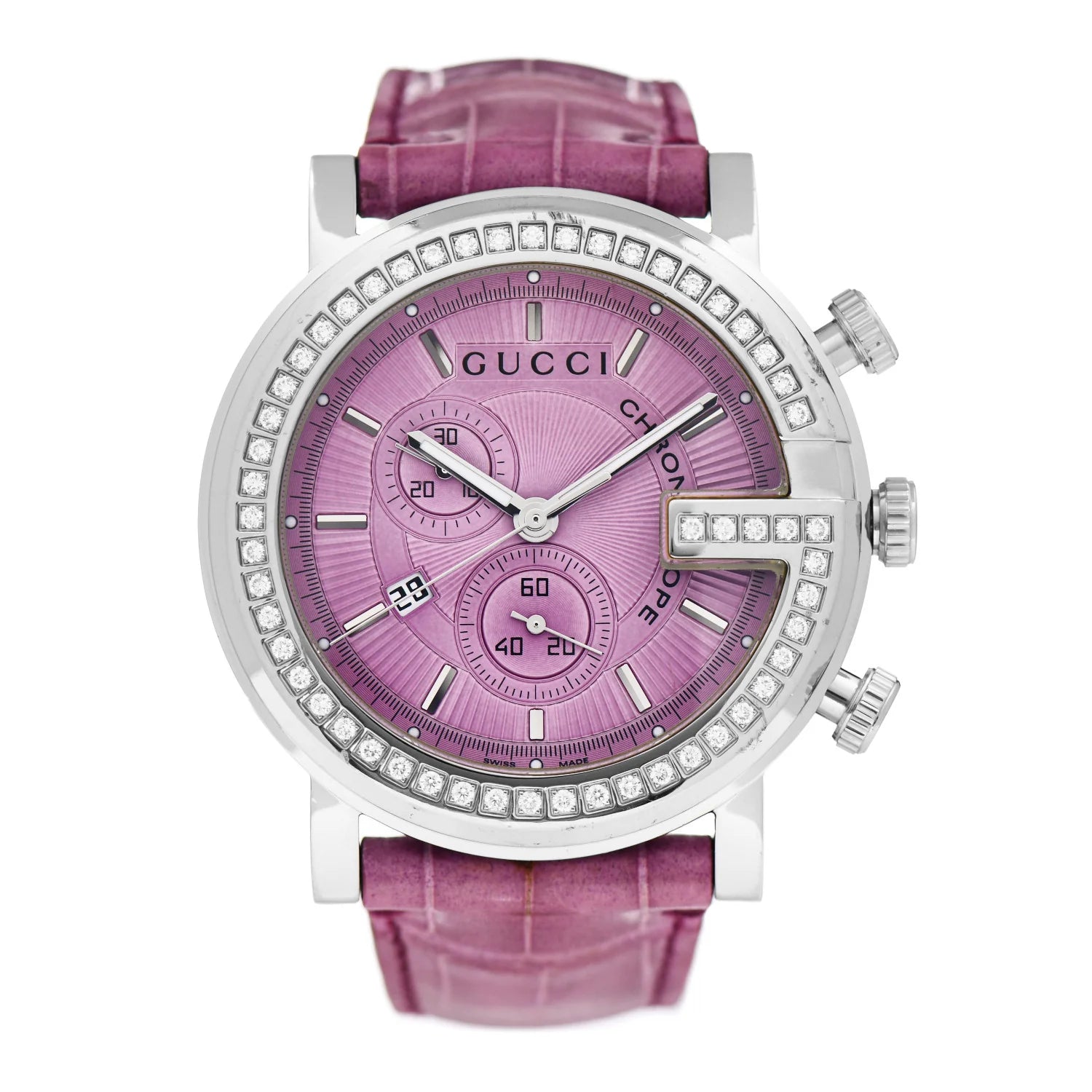 Gucci UNISEX YA101313 aus rosafarbenem Leder - etwas ganz besonderes!, Damenuhr, Herrenuhr