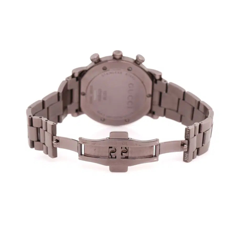 Gucci Herrenuhr mit Chronograph aus Bronzestahl, YA101341, G Chrono