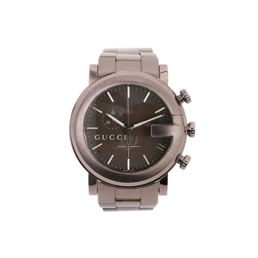 Gucci Herrenuhr mit Chronograph aus Bronzestahl, YA101341, G Chrono