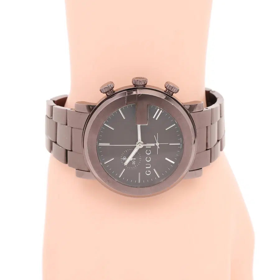 Gucci Herrenuhr mit Chronograph aus Bronzestahl, YA101341, G Chrono