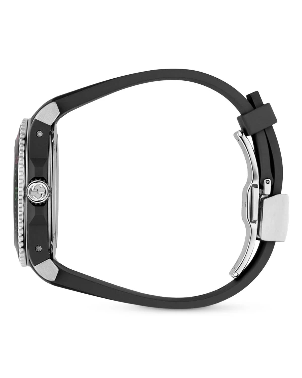 Gucci Uhr Dive 40 mm gehuse Stahl Armband Kautschuk, Schließe Metall YA136320