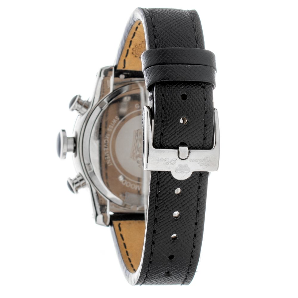 Black Leather Dress Watch, Glam Rock Damenuhr