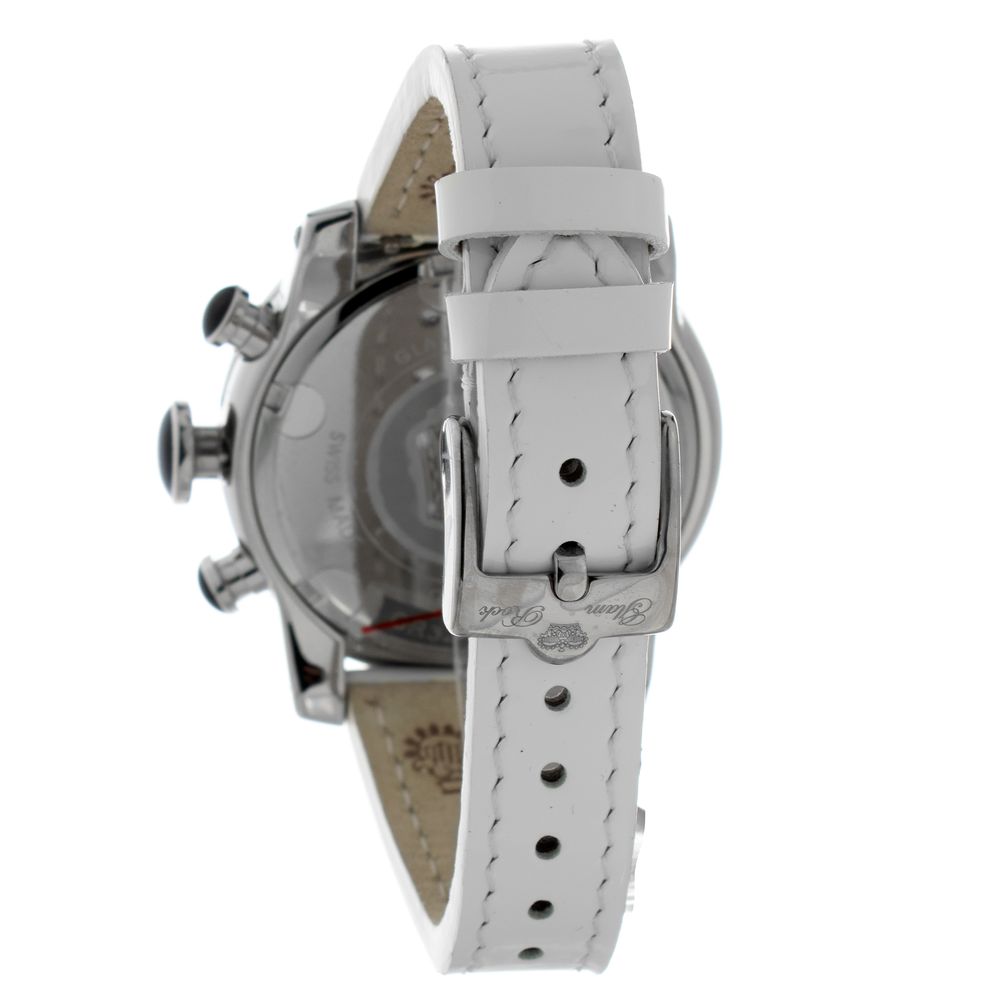 White Leather Dress Watch, Glam Rock, Damenuhr