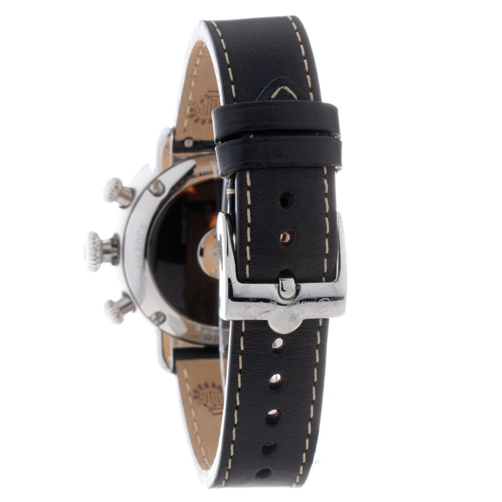 Black Leather Dress Watch, Glam Rock Damenuhr