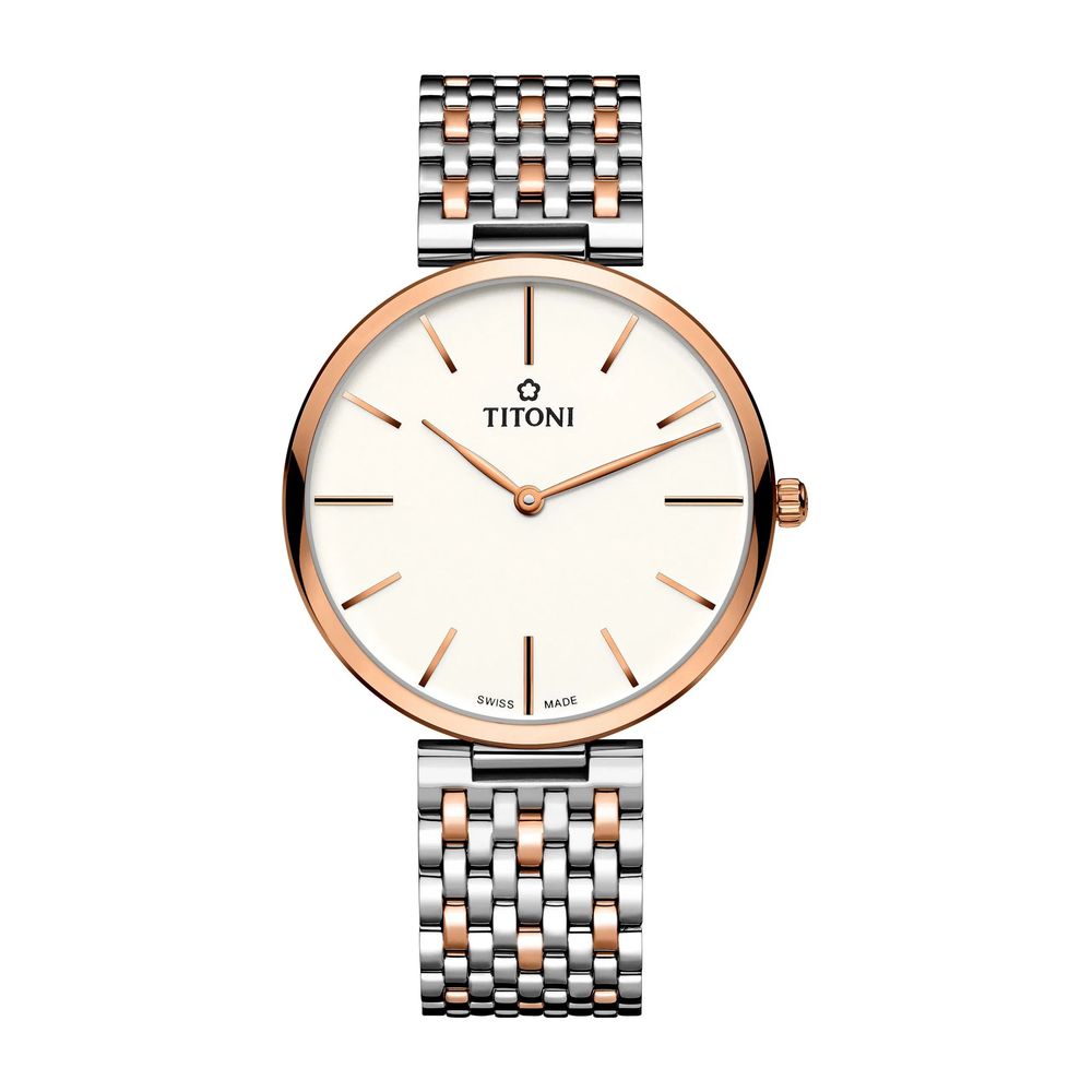 Gray Stainless Steel Dress Watch, Titoni Unisex