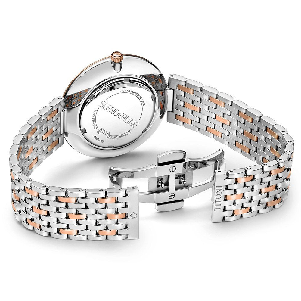 Gray Stainless Steel Dress Watch, Titoni Unisex