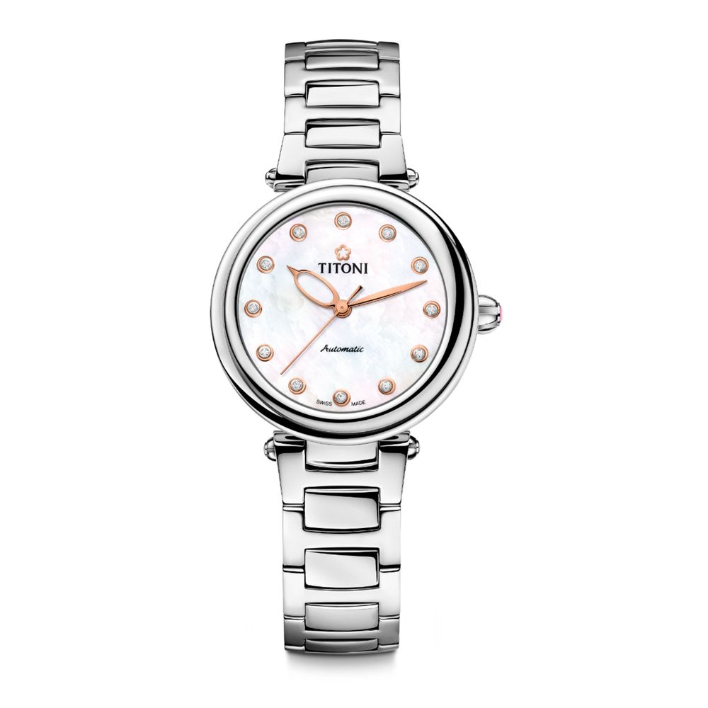 Gray Stainless Steel Dress Watch, Titoni Unisex
