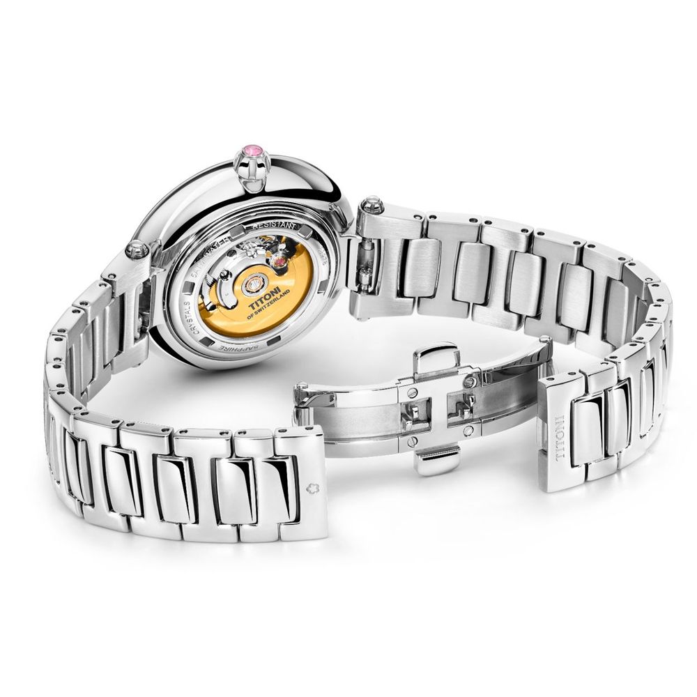 Gray Stainless Steel Dress Watch, Titoni Unisex