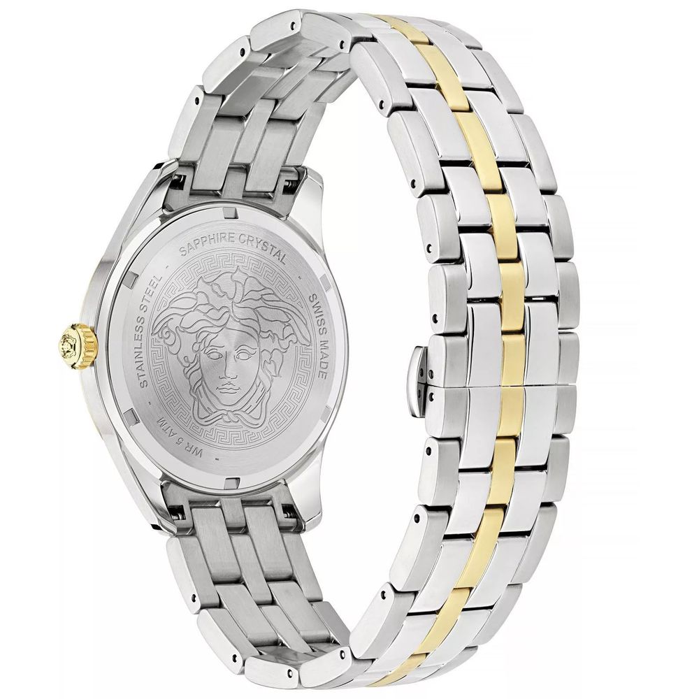 Gray Stainless Steel Dress Watch, Versace