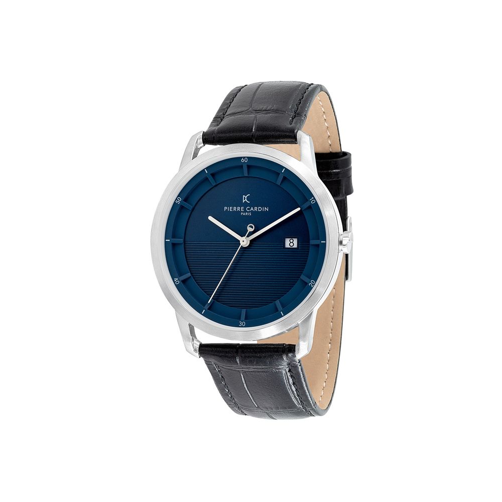 Black Leather Dress Watch, Pierre Cardin Herrenuhr
