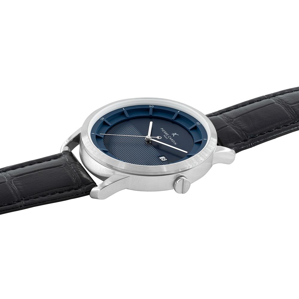 Black Leather Dress Watch, Pierre Cardin Herrenuhr