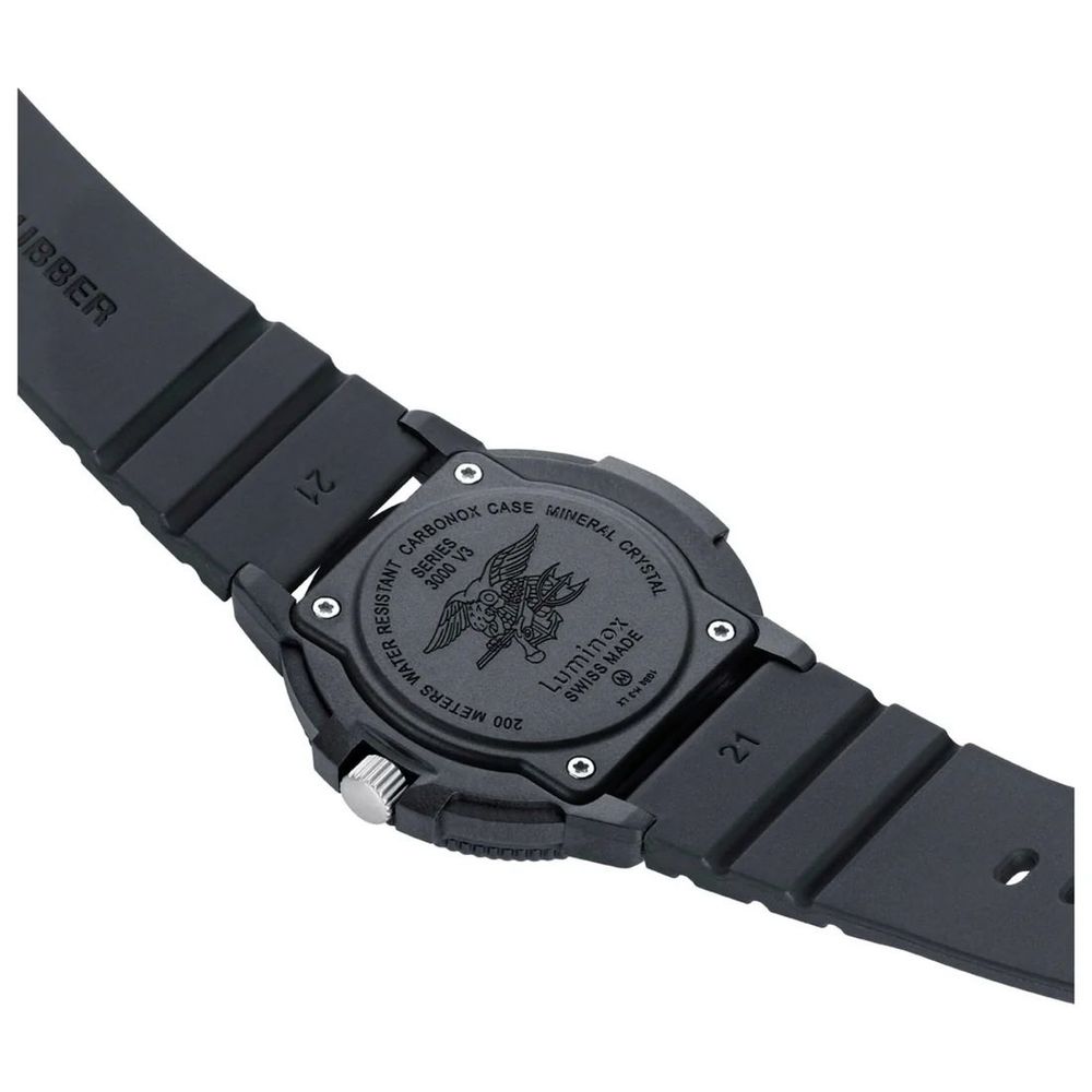Black Rubber Sport Watch, Luminox Herrenuhr