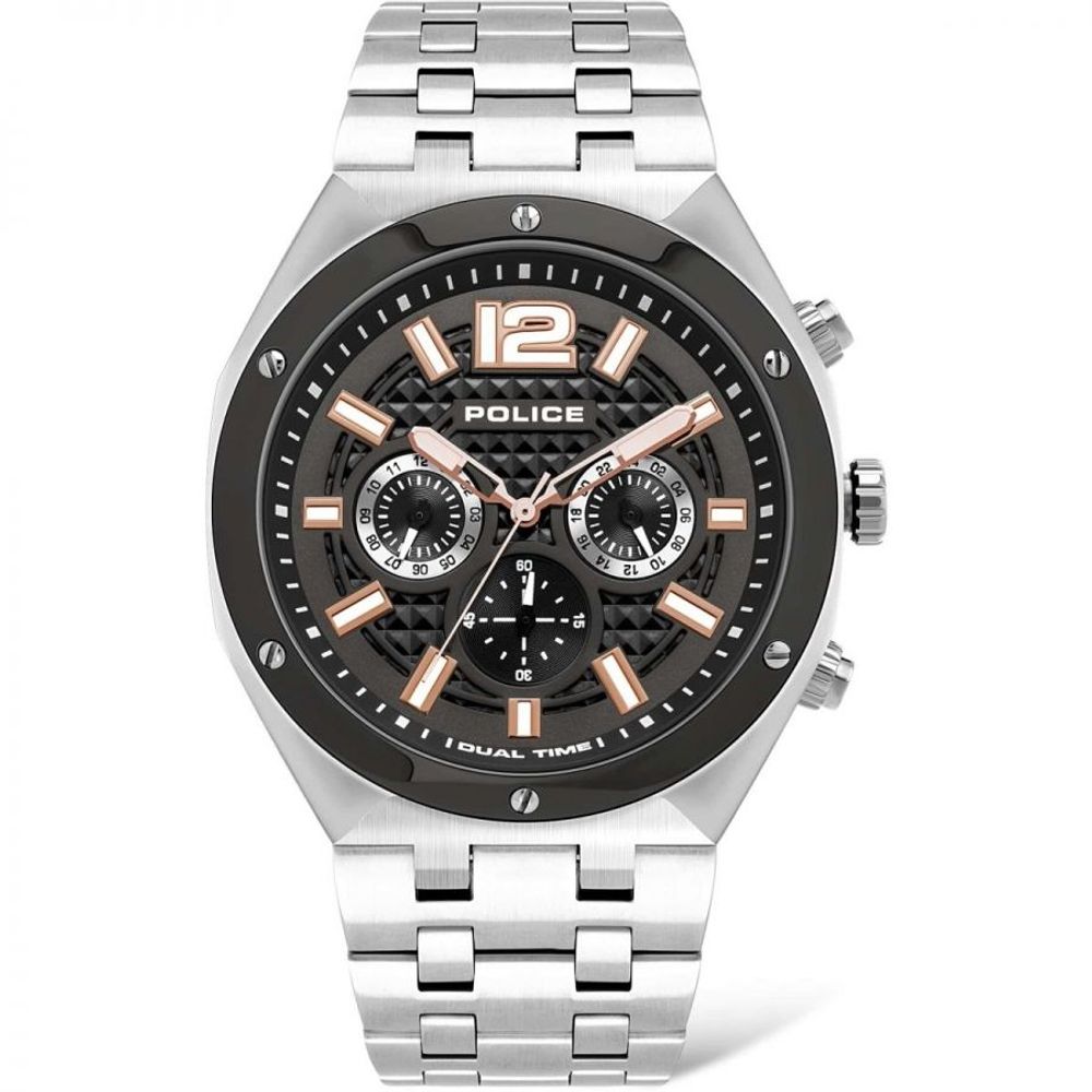Gray Stainless Steel Dress Watch, Police Herrenuhr