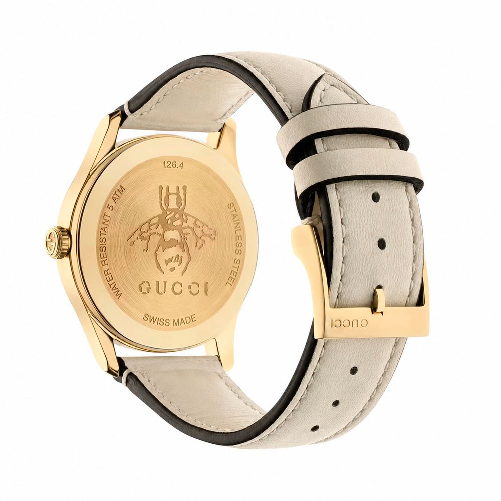 Beige Leather Dress Watch, Damenuhr Gucci