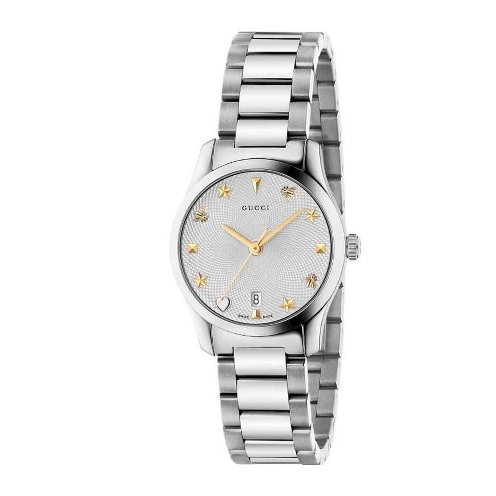 Gray Stainless Steel Dress Watch, Damenuhr Gucci