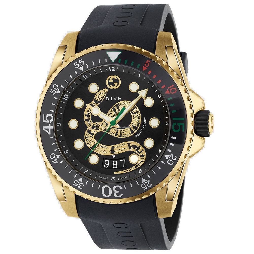 Black Rubber Sport Watch, Herrenuhr Gucci