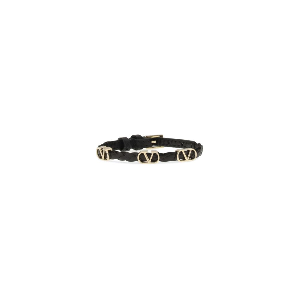 Black Calf Leather Bos Taurus Bracelet, Valentino Garavani