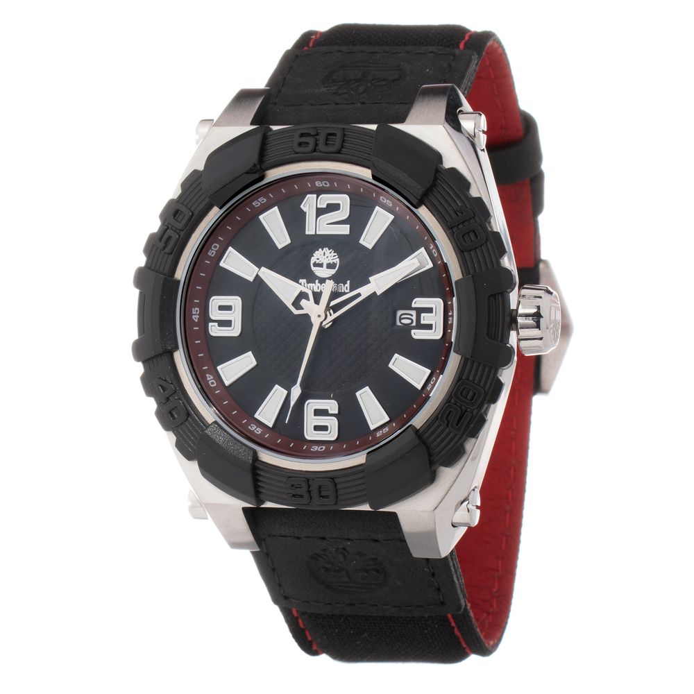 Black Leather Sport Watch, , Timberland Herrenuhr