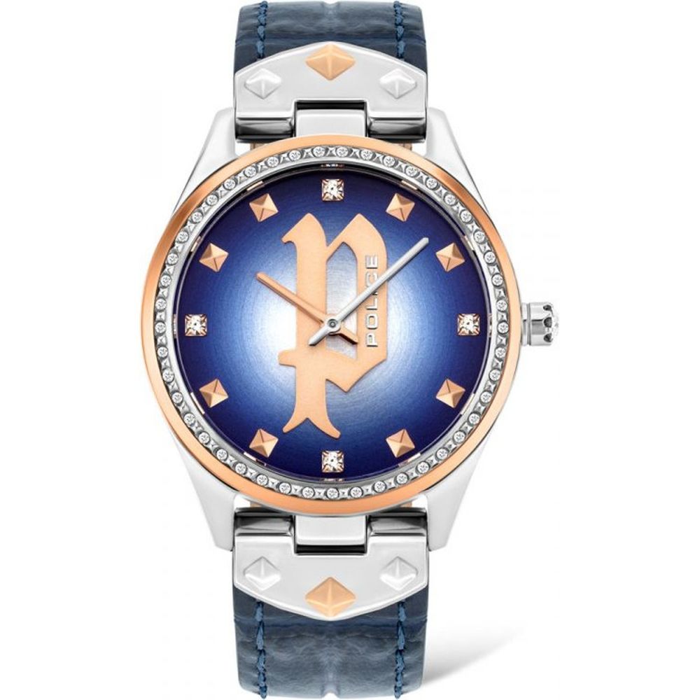 Blue Leather Dress Watch, Police Herrenuhr