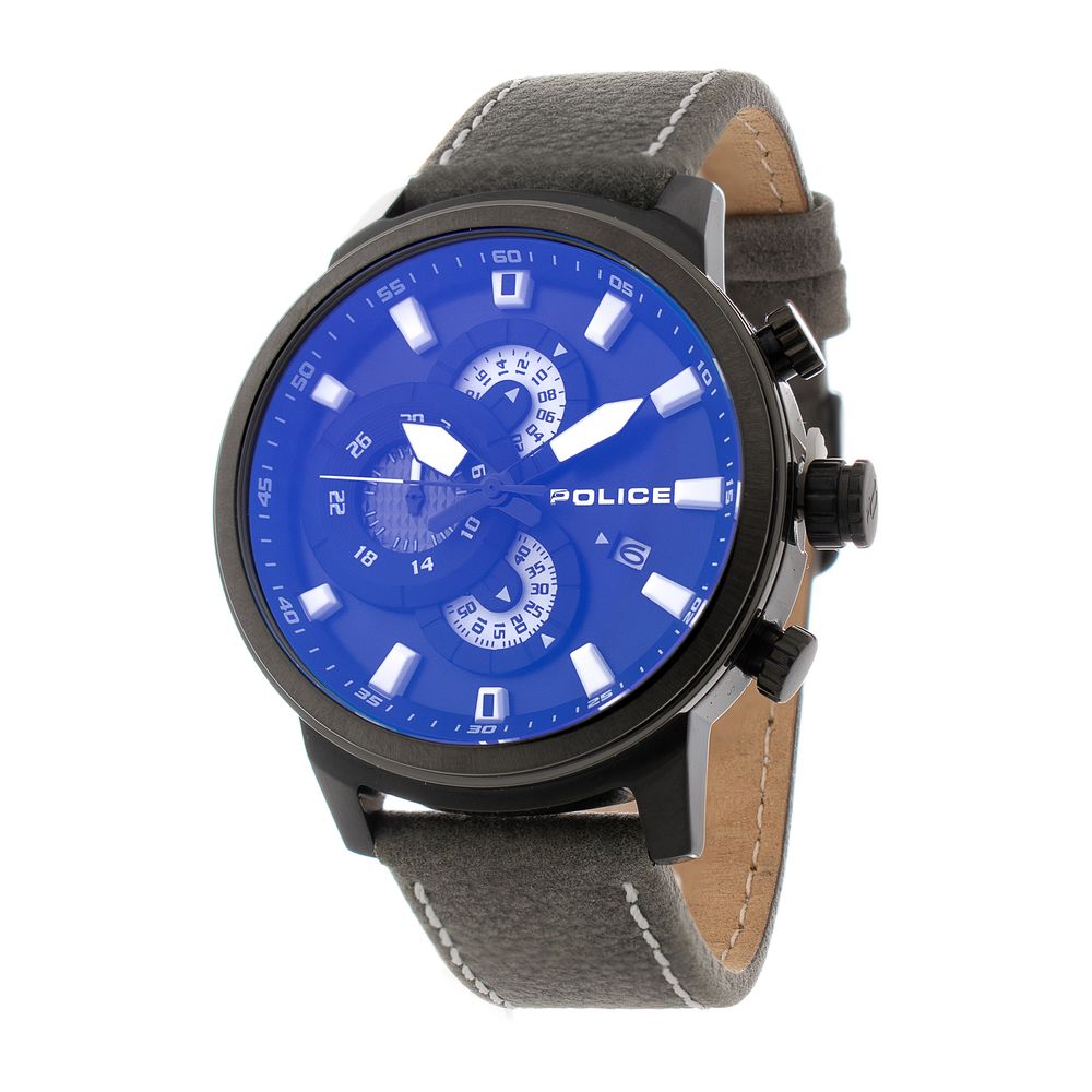 Gray Leather Dress Watch, Police Herrenuhr