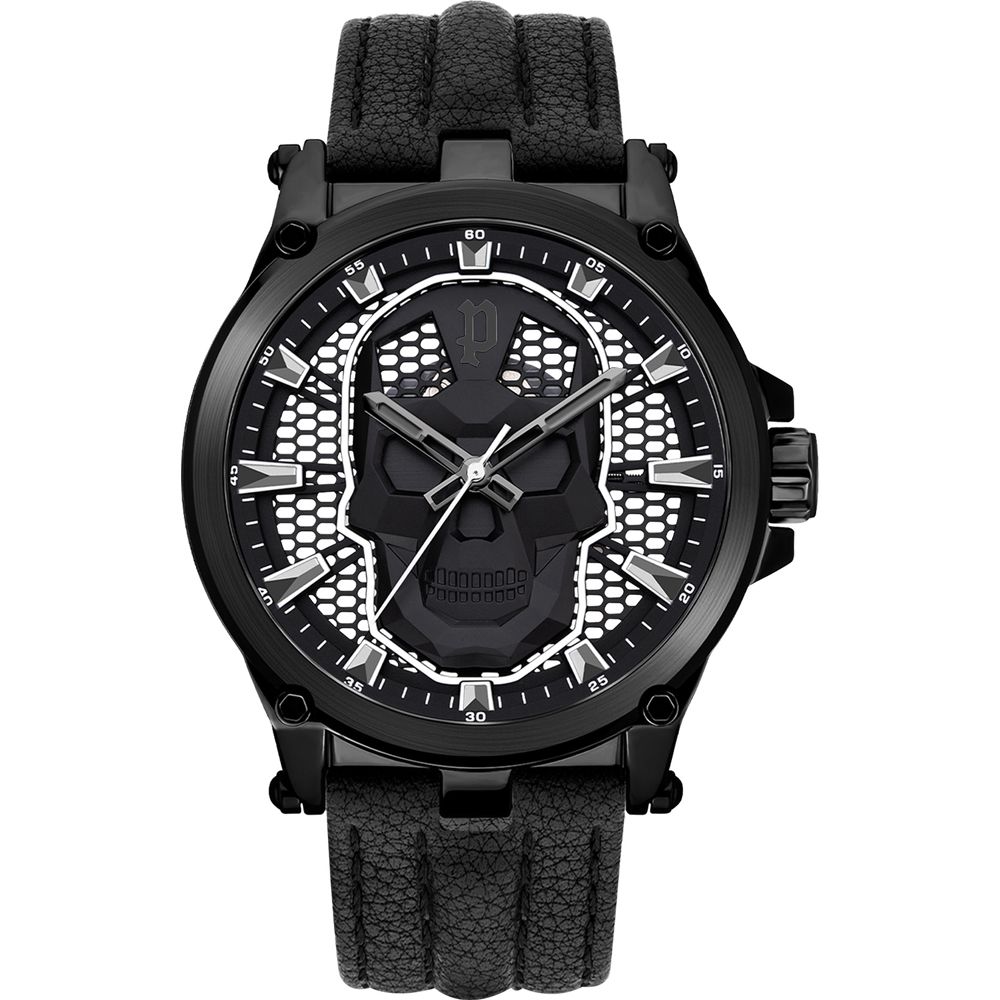 Black Leather Dress Watch, Police Herrenuhr