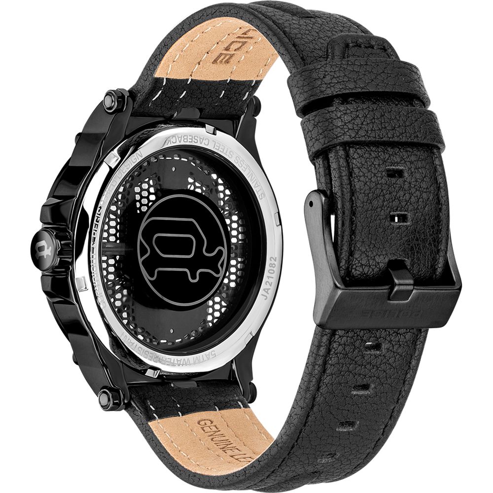 Black Leather Dress Watch, Police Herrenuhr