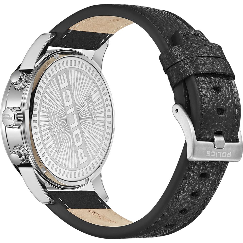 Black Leather Bracelet Watch, Police Herrenuhr