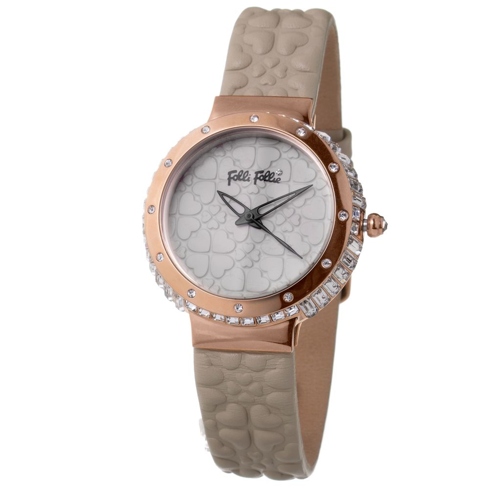 Gray Leather Dress Watch, Folli Folli Damenuhr