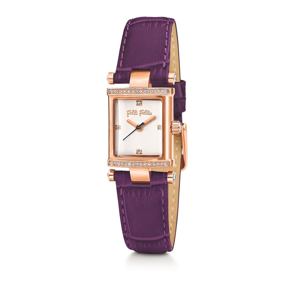 Purple Leather Dress Watch, Folli Folli Damenuhr