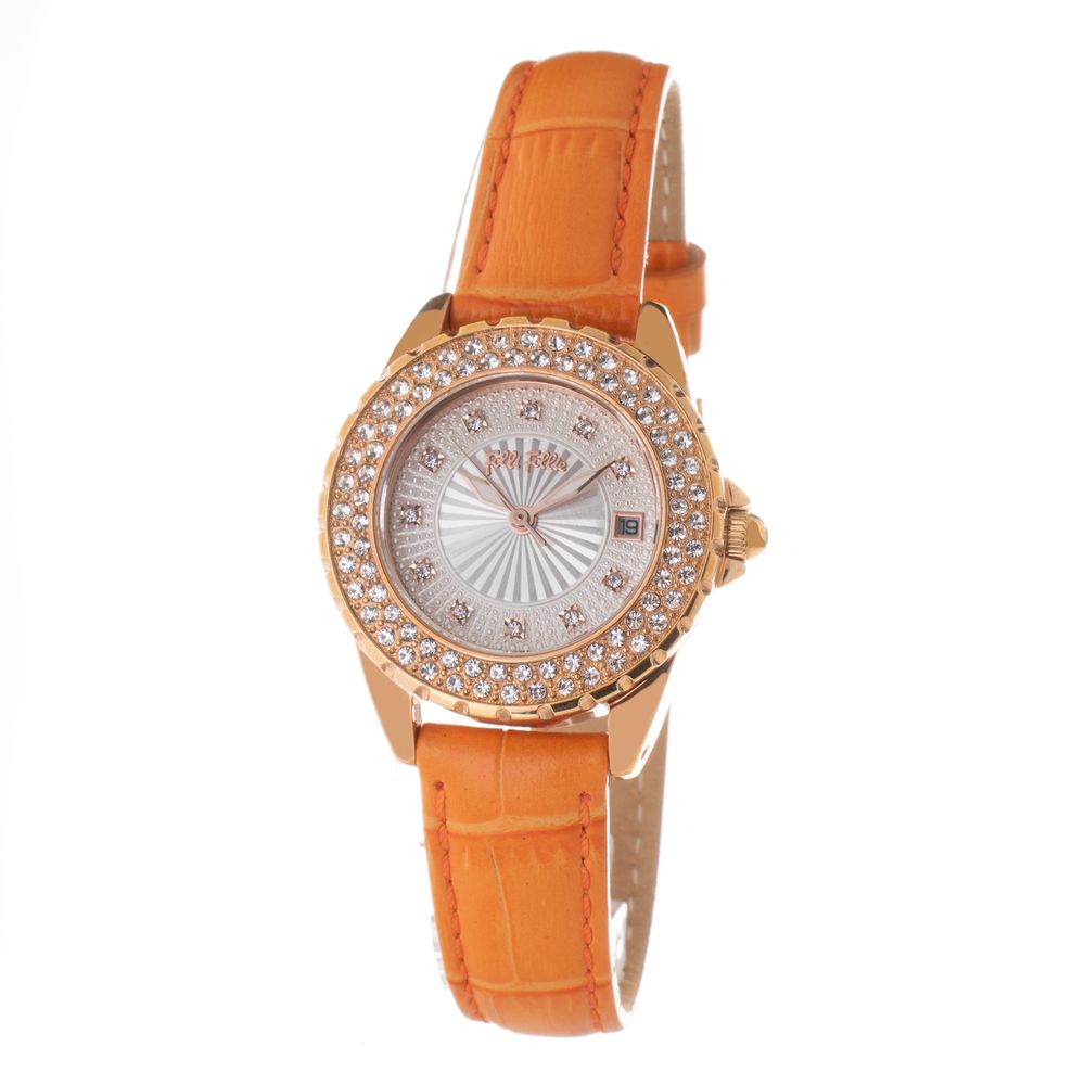 Orange Leather Dress Watch, Folli Folli Damenuhr