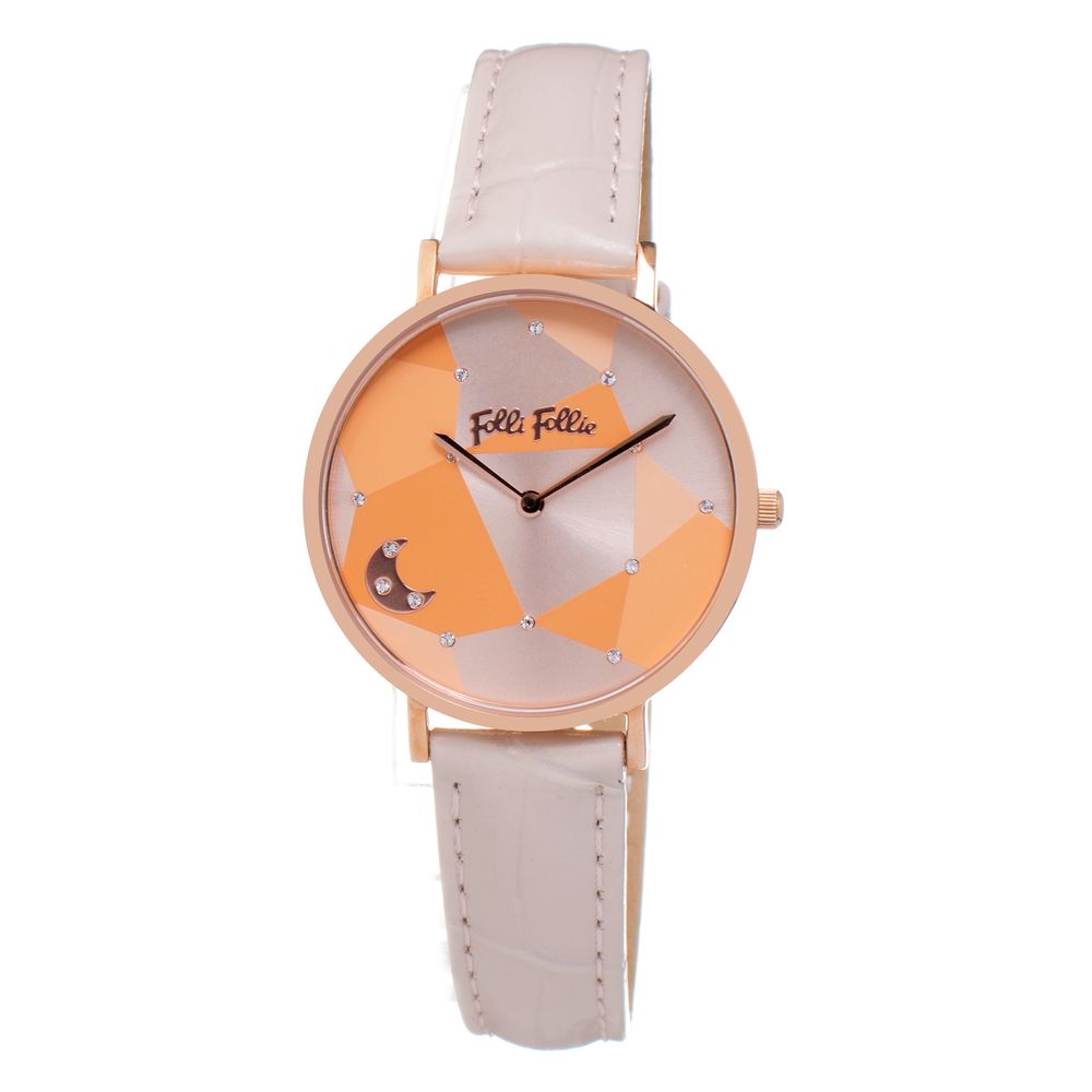 Beige Leather Dress Watch, Folli Folli Damenuhr