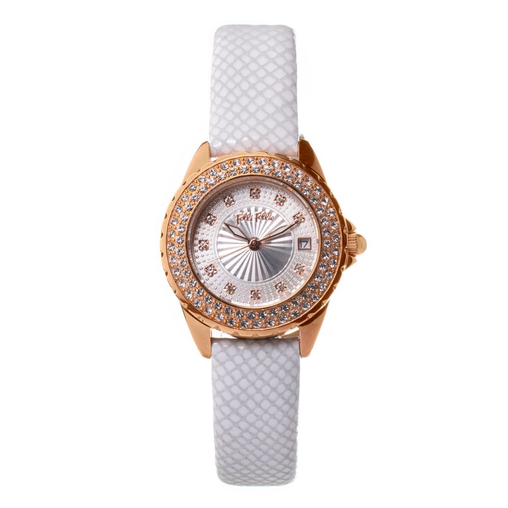 White Leather Dress Watch, Folli Folli Damenuhr