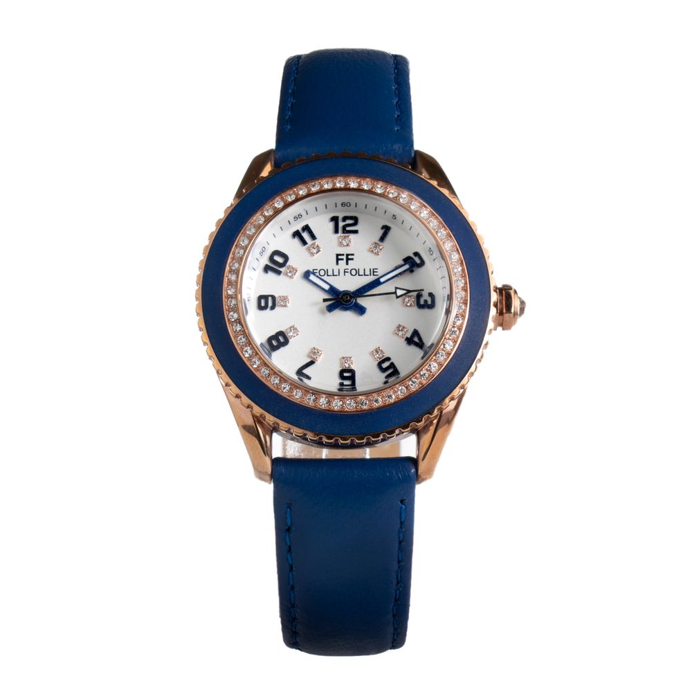Blue Leather Dress Watch, Folli Folli Damenuhr