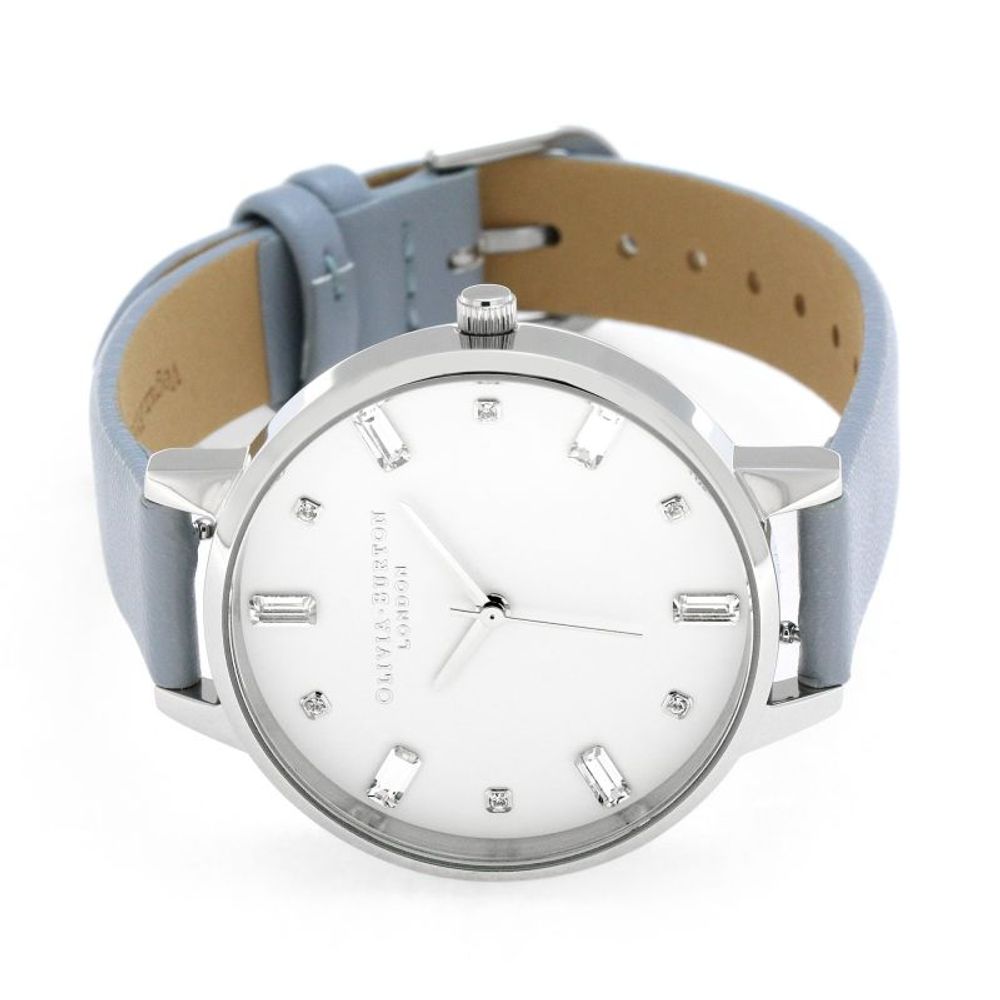 Blue Artificial Leather Dress Watch, Olivia Burton Damenuhr