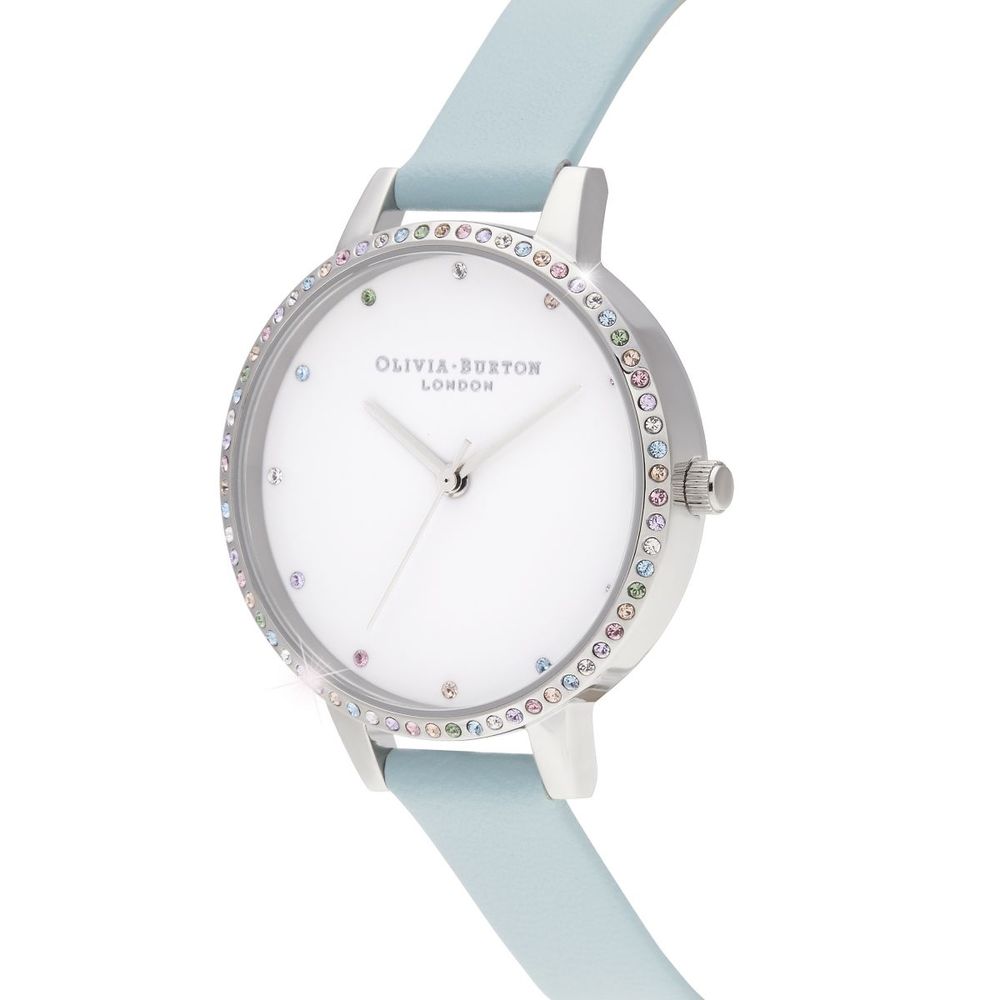 Blue Artificial Leather Dress Watch, Olivia Burton Damenuhr