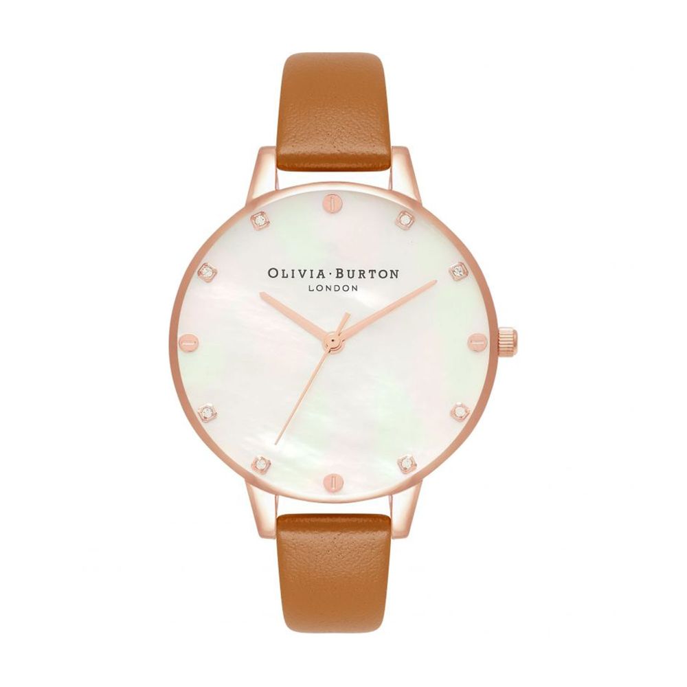 Brown Artificial Leather Dress Watch, Olivia Burton Damenuhr